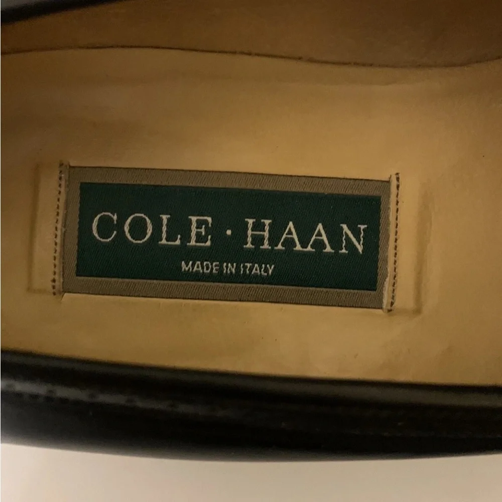 Cole Haan Black Cap-Toe Tassel‎ Loafers Mens Sz 10M Made in Italy